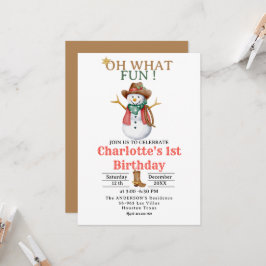 Convites Que primeiro aniversario de Natal do Western Cowbo