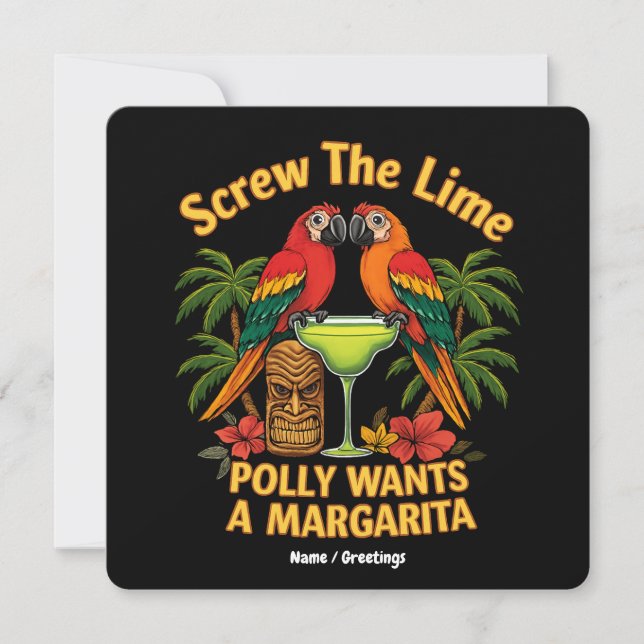 Convites Que se lixe o Limão Polly quer uma Margarita Engra (Frente)