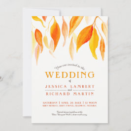 Convites Quebra de água outono folhas casamento