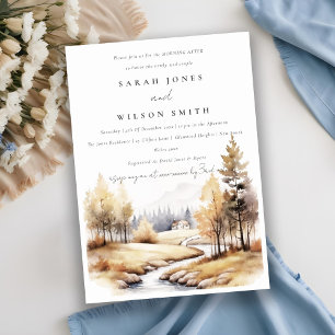 Convites Quebra de Autumn Watercolor Paisagem Morena Após