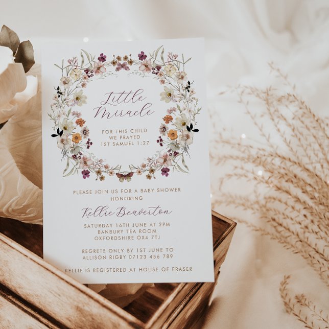 Convites Quebra do Chá de fraldas de Flor Selvagem Pequeno (Criador carregado)