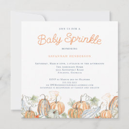 Convites Queda Aquarela Pumpkins Baby Sprinkle