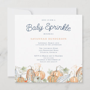 Convites Queda Aquarela Pumpkins Baby Sprinkle