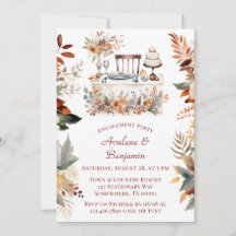 Queda Burgundy Festa de noivado Floral Laranja