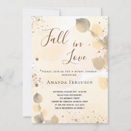 Convites queda da brilho do eucalipto do ouro do chá de pan