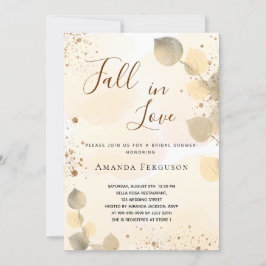 Convites queda da brilho do eucalipto do ouro do chá de pan