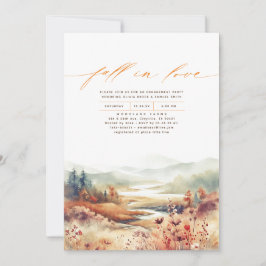 Convites Queda da Festa de noivado do outono