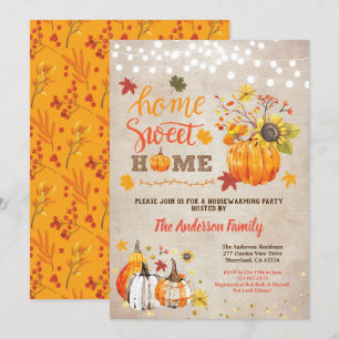 Convites Queda de abóbora vintage rústica