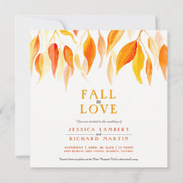 Convites Queda de amor, cor d'água, casamento de folha lara