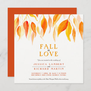 Convites Queda de amor, cor d'água, casamento de folha lara