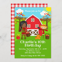 Queda de Autumn Barnyard Birthday Dark Skin Girl