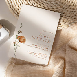 Convites Queda de Chá de fraldas de flor silvestre, de lara