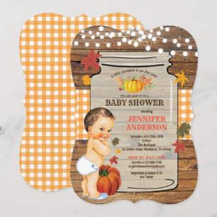 Convites Queda de chá de fraldas Russo de Abóbora