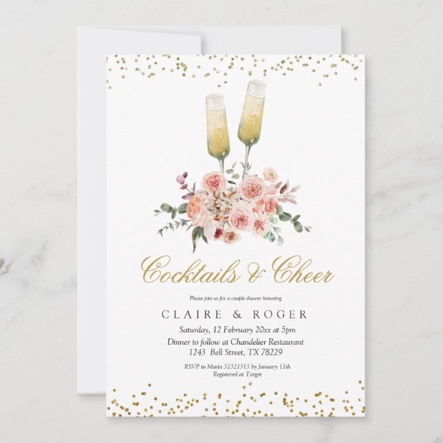 Convites Queda de coquetéis e Chá de panela alegre (Frente)