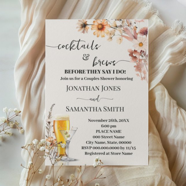 Convites Queda de flores silvestres Coquetéis e quebra Casa (Criador carregado)