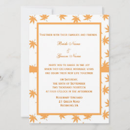 Convites Queda de folhas decorativas amarelas casamento