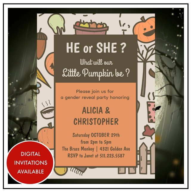Convites queda de halloween REVEY GENDER (halloween-fall-GENDER-REVEAL-Invitation-1)