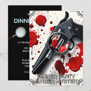 Convites Queda de homicídio misterioso tema do janto
