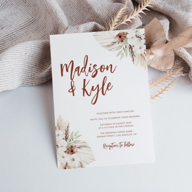 Convites queda de pampas de tona boêmica (Criador carregado)