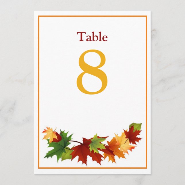 Convites Queda Deixa grande número de tabela 5 x 7 (Frente)