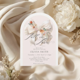 Convites Queda do Arco Branco Floral queda no Chá de fralda