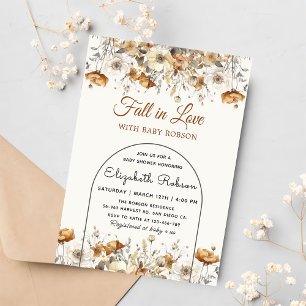 Convites Queda do Chá de fraldas de outono de Wurdflower te