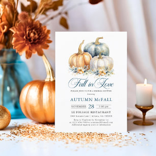 Convites Queda do Chá de panela de amor Dourado Pumpkins Az