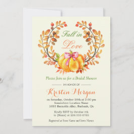 Convites Queda do Chá de panela de outono de Abóbora Floral