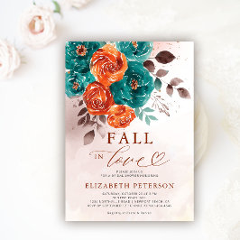 Convites Queda do Chá de panela Terracotta Teal Boho