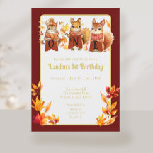 Queda do Esquilo Woodland Primeiro Aniversário