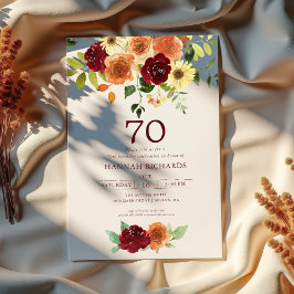 Convites Queda Elegante | Autumn Floral 70 Birthday