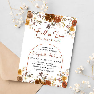 Convites Queda Floral no amor, Chá de fraldas do outono