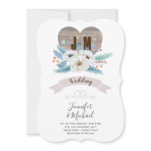 Queda Floral Rústica Do Monograma Do Coração Da Ma