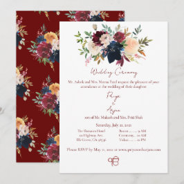 Convites Queda Floral Watercolor Sikh Ik Onkar Casamento