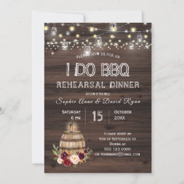 Convites Queda Janto de Ensaio Floral de Barril de Vinho Bo