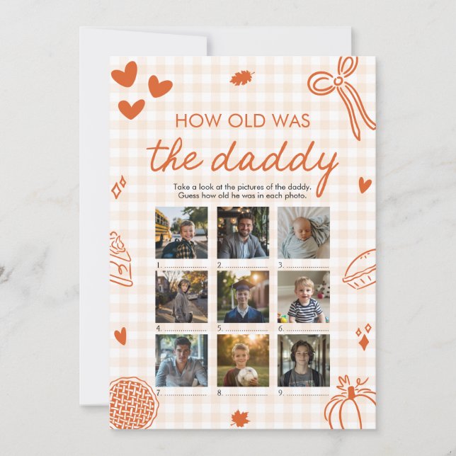 Convites Queda Mão Laranja Desenhou A Idade Do Jogo Do Pai (Frente)
