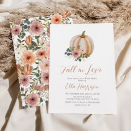 Convites Queda No Amor Blush Floral Pumpkin Chá de panela