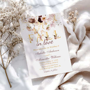 Convites Queda no Amor Blush Peony e Dourado Casamento Burg