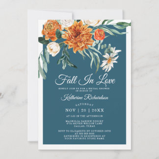 Convites Queda No Amor Chá de panela Azul Ruptura Rústica