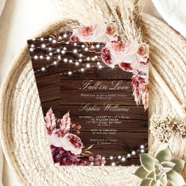 Convites Queda no amor Chá de panela de madeira russa boêmi