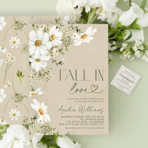 Convites Queda no amor Rustic Daisy Wildflower