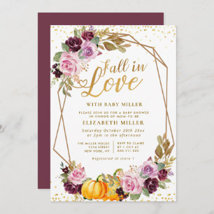 Convites queda no chá de fraldas floral roxo apaixonado