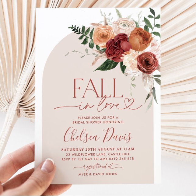 Convites Queda no Chá de panela Floral (Fall in Love Arch - Bridal Shower Invitation)