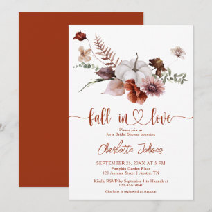 Convites Queda no Chá de panela Floral Fall Rust