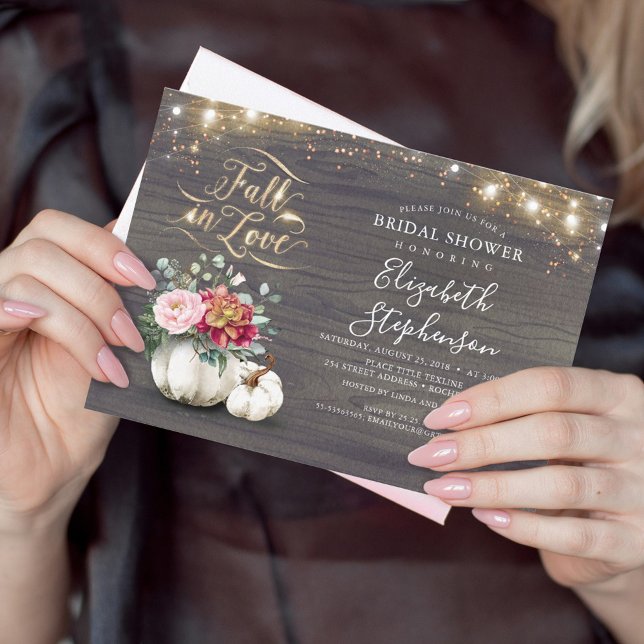 Convites Queda no Chá de panela Russo de Pumpkin Branco (Criador carregado)