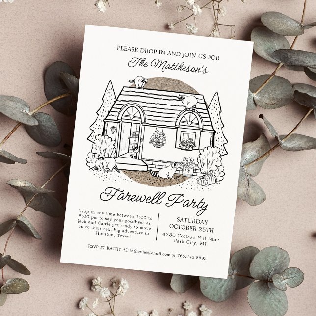 Convites Queda no Funny Raccoon House Farewell Party (Criador carregado)