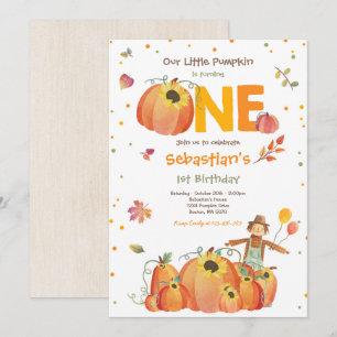 Convites Queda Pumpkin Aniversário Pumpkin