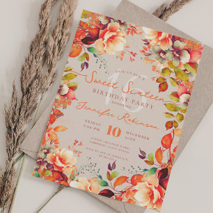 Convites Queda Romântica Jardim Floral Sweet 16 Champanhe