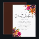 Convites Queda rustica de outono Aquarela Floral Sweet 16<br><div class="desc">Autumn Fall Watercolor Floral Sweet 16 Convidando designs florais mais elegantes em nossa loja! Consulte a coleção correspondente em nossa loja</div>