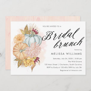 Convites Quedas de Aquarela Bombas e Foliage Bridal Brunch